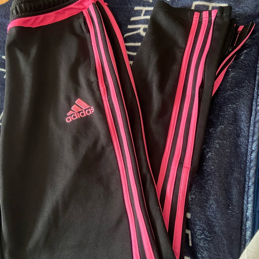 Adidas Pink n black track pants!!